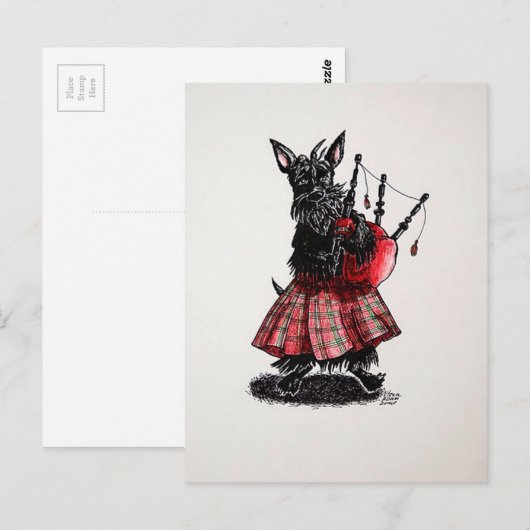 Bagpiper Postkarte (Vorne/Hinten)