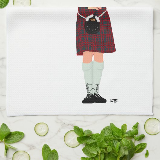 Bagpiper - Red Kilt Handtuch (Gefaltet)