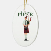 Bagpiper - Red Kilt Keramikornament (Links)