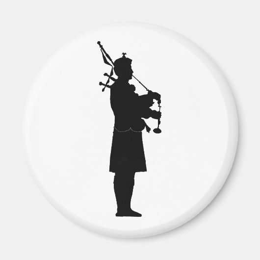 Bagpiper-Silhouette Magnet (Vorne)