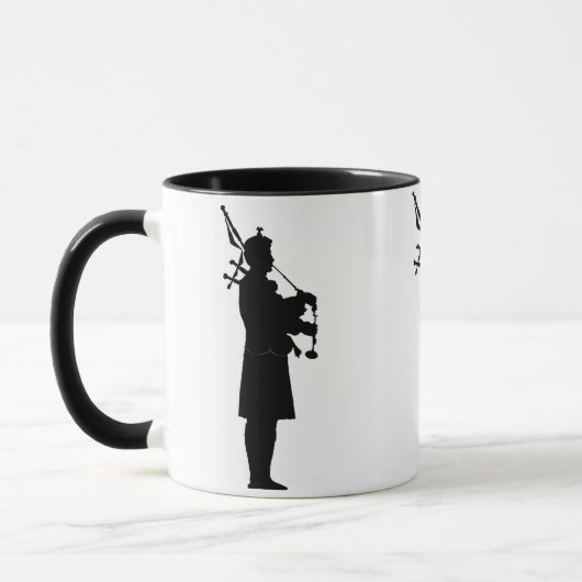 Bagpiper-Silhouette Tasse (Links)