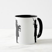 Bagpiper-Silhouette Tasse (VorderseiteRechts)