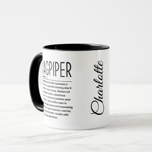 Bagpiper Tasse (Vorderseite Links)