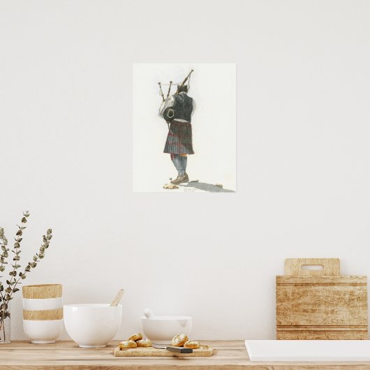 Bagpiper Watercolor Poster (Küche)