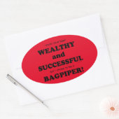 Bagpiper Wealthy & Successful Oval Sticker (Umschlag)