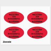 Bagpiper Wealthy & Successful Oval Sticker (Blatt)