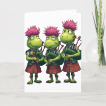 Bagpipers für Burns Supper Scottish Greeting Card