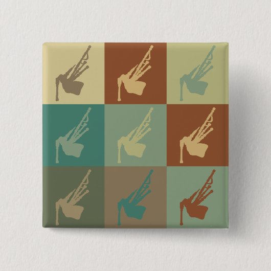 Bagpipes-Pop-Kunst Button (Vorderseite)