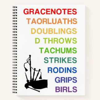 Bagpiping Notebook 8,5" x 11" Notizblock