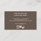 Bags für braune Designer-Mode Visitenkarte (Rückseite)