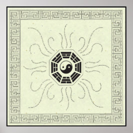 Bagua mit Affirmations Poster