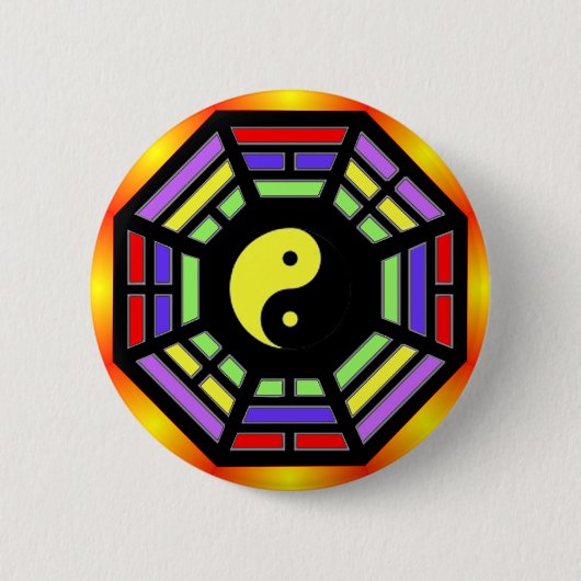 Bagua Yin Yang Geschenke Button (Vorderseite)