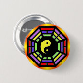 Bagua Yin Yang Geschenke Button (Vorne & Hinten)