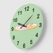 Baguettbrot Große Wanduhr (Winkel)