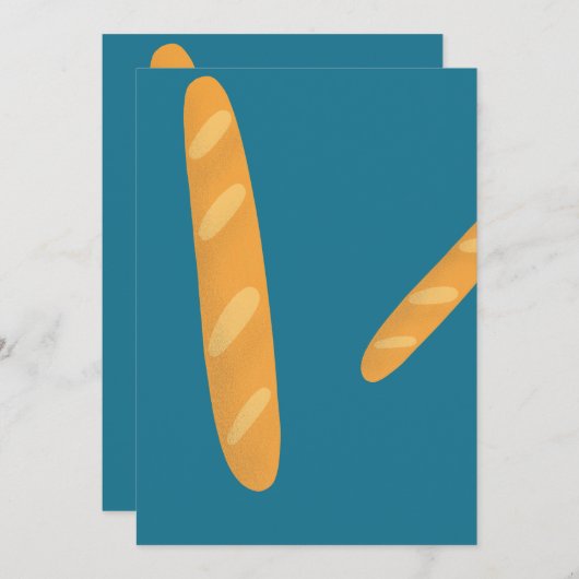 Baguette Brot Einladung (Vorne/Hinten)