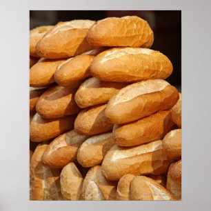 Baguette, Brot, in der Straße zu verkaufen mit dem Poster