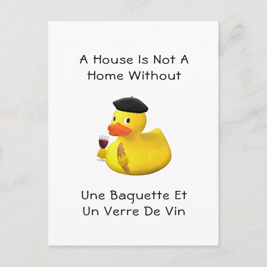 Baguette und Weinkautschuk Postkarte (Vorderseite)