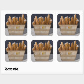 Baguettes Quadratischer Aufkleber (Blatt)