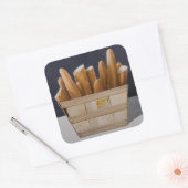Baguettes Quadratischer Aufkleber (Umschlag)