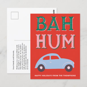 Bah Hum Bug Illustriert Holiday Postcard Postkarte