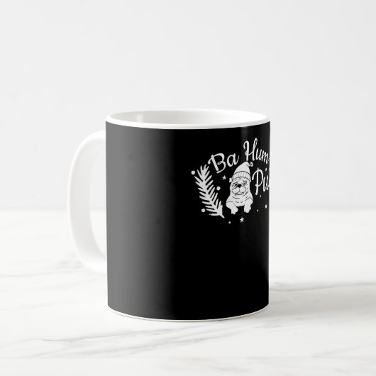 Bah Hum Mops Niedlich Funny Puppy Dog Weihnachten Kaffeetasse (Vorderseite Links)