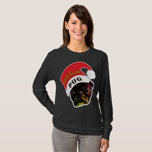 Bah Hum Mops Ugly Christmas Sweater T-Shirt (Vorne ganz)