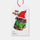 Bah Hum Mops Weihnachten Geschenkanhänger (Vorderseite)