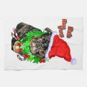 Bah Hum Mops Weihnachten Geschirrtuch (Horizontal)