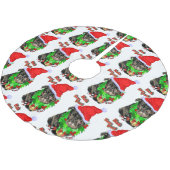 Bah Hum Mops Weihnachten Polyester Weihnachtsbaumdecke (Schrägansicht)