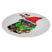 Bah Hum Mops Weihnachten Schneidebrett (Ecke)