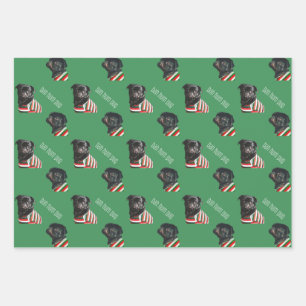 Bah Hum Mops Weihnachtswrapping Paper - 3 Blätter