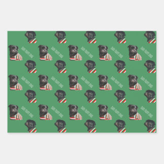 Bah Hum Mops Weihnachtswrapping Paper - 3 Blätter
