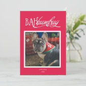 Bah Humbug Albern Pet Foto Holiday Card Einladung (Stehend Vorderseite)