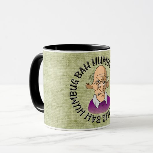 Bah Humbug alter Mann Tasse (Vorderseite Links)