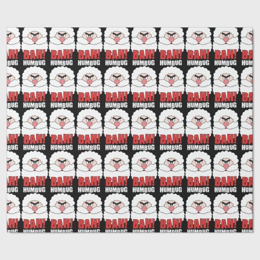 Bah-Humbug Anti-WeihnachtenweihnachtsPackpapier Geschenkpapier (Saum)