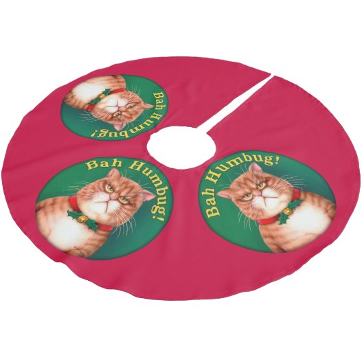 Bah Humbug-Baum-Rock Polyester Weihnachtsbaumdecke (Schrägansicht)