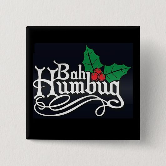 Bah Humbug Christmas Button Button (Vorderseite)