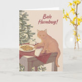 Bah Humbug Christmas Cat Blank Card Karte (Gelbe Blume)
