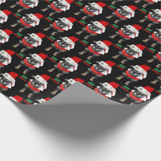 Bah Humbug Christmas Dog Pattern Geschenkpapier (Ecke)