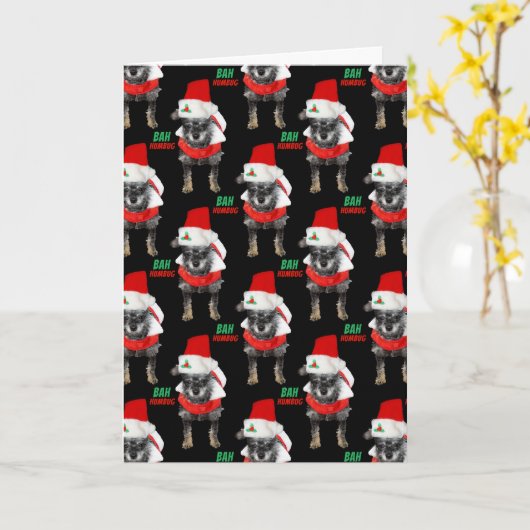 Bah Humbug Christmas Dog Pattern Karte (Gelbe Blume)