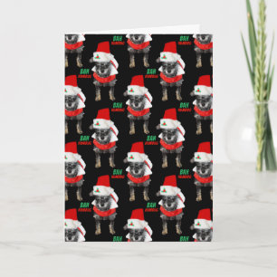 Bah Humbug Christmas Dog Pattern Karte