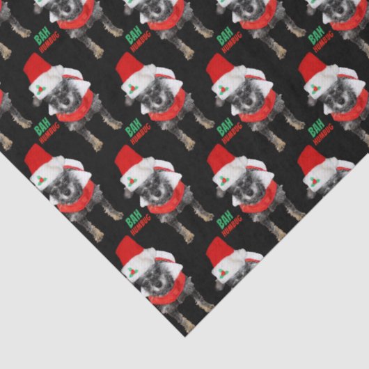 Bah Humbug Christmas Dog Pattern Seidenpapier (Detail)