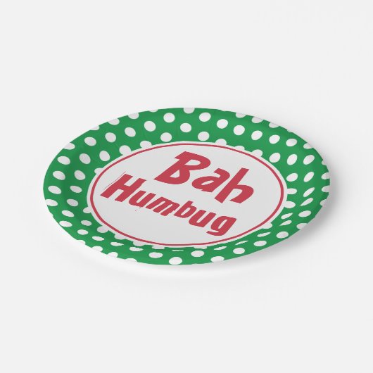 Bah Humbug Christmas Paper Tellers Pappteller (Schrägansicht)