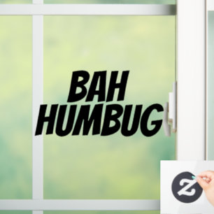 BAH HUMBUG CHRISTMAS WINDOW CLING FENSTERAUFKLEBER
