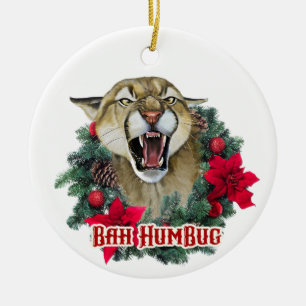 Bah Humbug Cougar Keramik Ornament