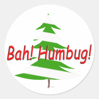 Bah! Humbug! Dunkler Weihnachtsmann-Spaß Runder Aufkleber