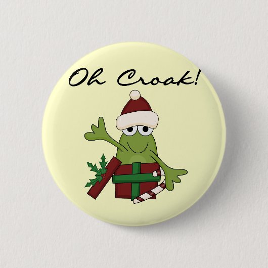 Bah Humbug Frog Weihnachtsgeschenke und Geschenke Button (Vorderseite)