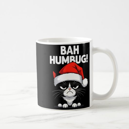 Bah Humbug Funny Bad Cat Christmas Hater Cat Lover Kaffeetasse (Rechts)