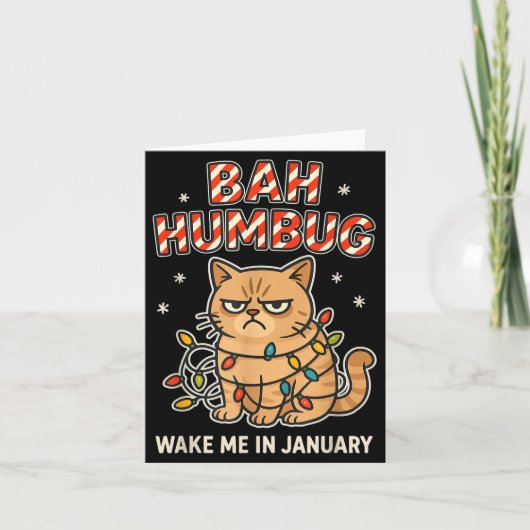 Bah Humbug Funny Bad Cat Christmas Hater Kitten Lo Karte (Vorderseite)