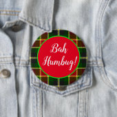 Bah Humbug Funny Christmas Kariert Button (Beispiel)